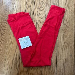 LuLaRoe Vibrant Red leggings.